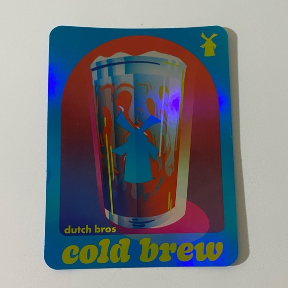 Rectangle Dutch Bros Cold Brew Sticker - Picture 1 of 1